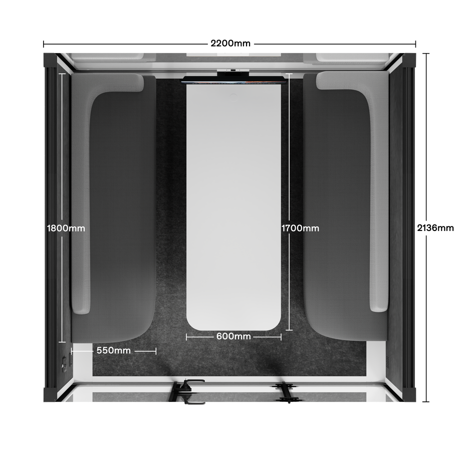 Møde stand Quell - 6 personWhite / Dark Grey / Furniture Set 1