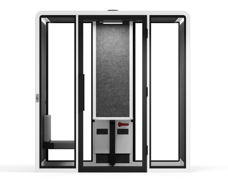 Accessible Meeting Booth - LWhite / Bench Furniture Only