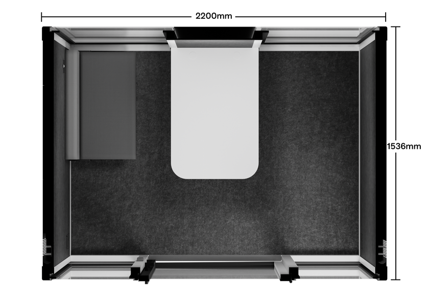 Accessible Meeting Booth - LWhite / Bench Furniture Only