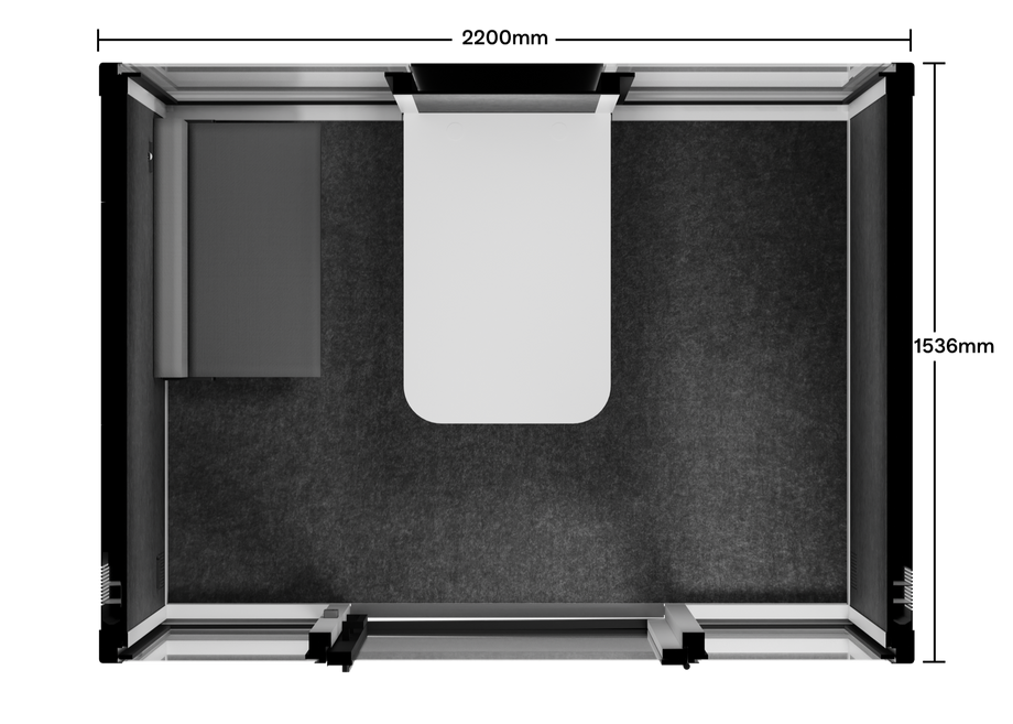 Accessible Meeting Booth - LWhite / Bench Furniture Only