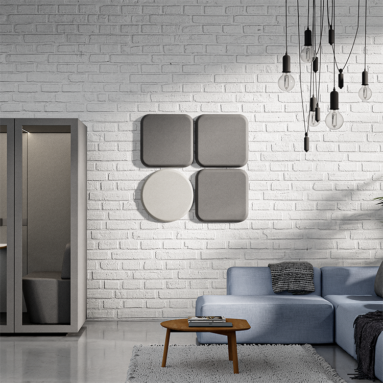 Folio geometryczny akustyczny - panel ściennyDark Grey / Round / 60cm by 60cm