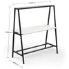 Forma Collaborative A-Frame Table, angled view showing the table dimensions to fit into office and workspace, warm white.