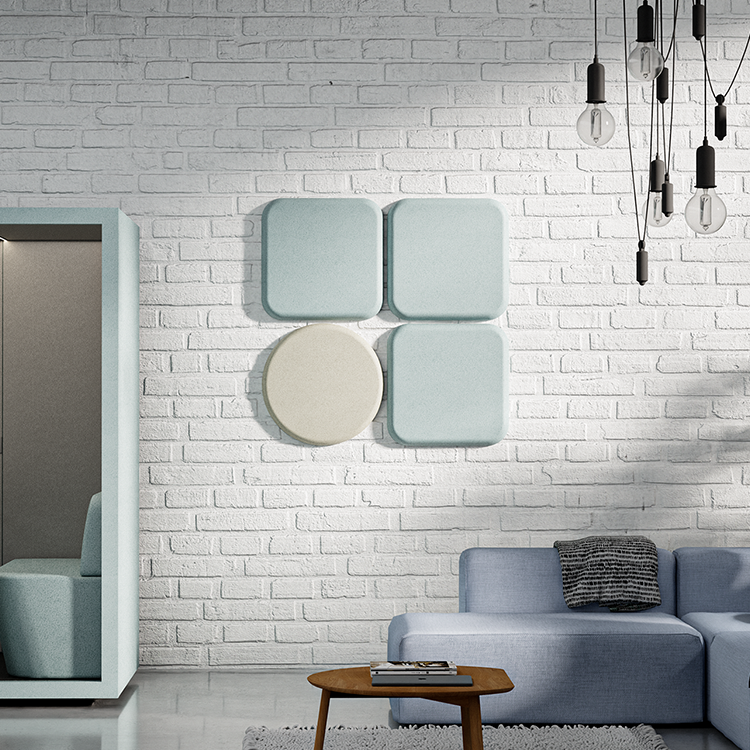 Folio geometryczny akustyczny - panel ściennyTeal / Round / 90cm by 90cm