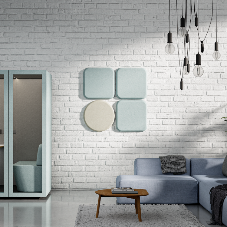 Folio geometryczny akustyczny - panel ściennyTeal / Round / 60cm by 60cm