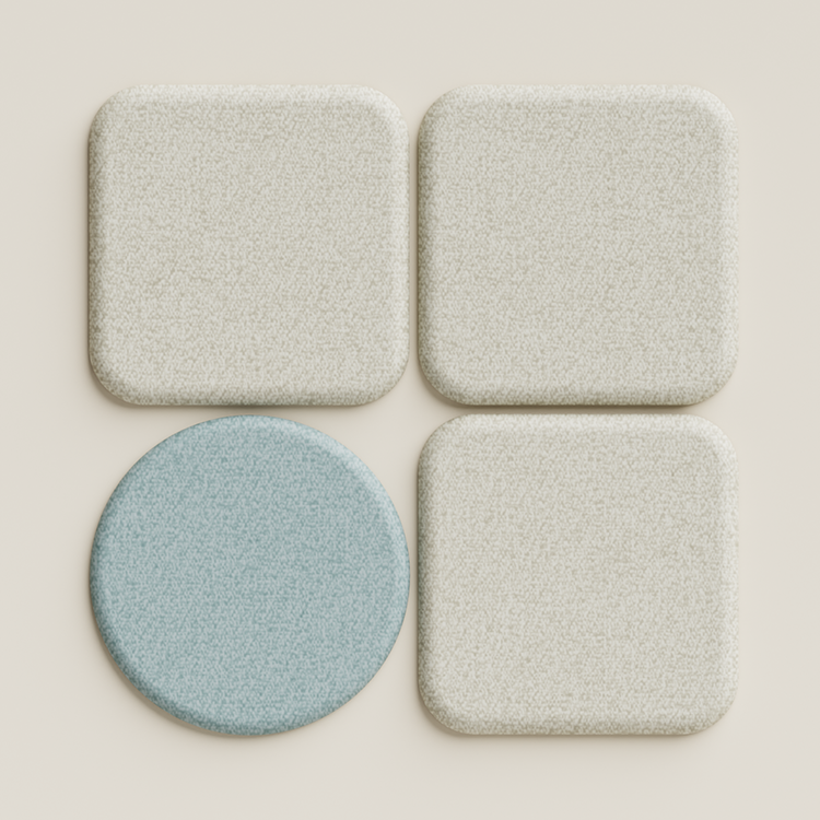 Folio geometryczny akustyczny - panel ściennyBeige / Round / 60cm by 60cm