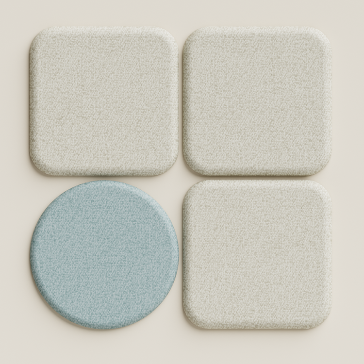 Folio geometryczny akustyczny - panel ściennyBeige / Round / 90cm by 90cm
