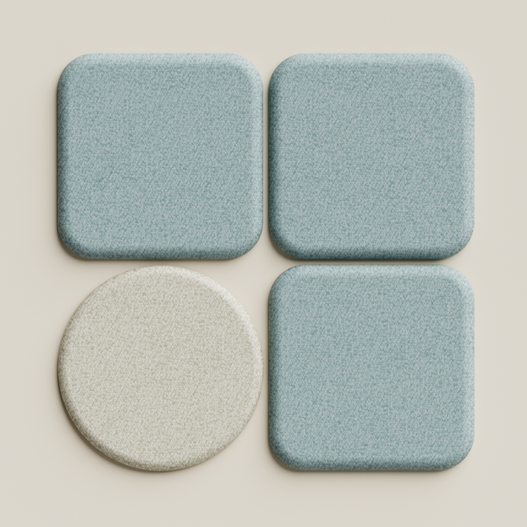Folio geometryczny akustyczny - panel ściennyTeal / Round / 60cm by 60cm