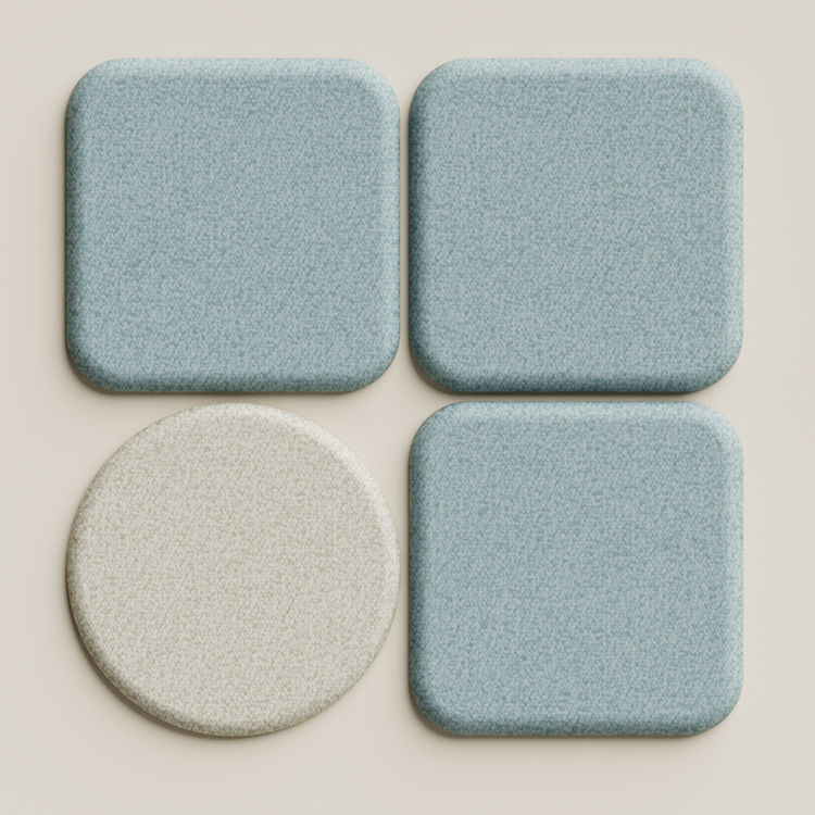Folio geometryczny akustyczny - panel ściennyTeal / Round / 90cm by 90cm