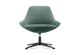 Ørgg Contour Lounge Chair in green shown on a white background, featuring a sculpted moulded-foam seat and backrest with high-quality fabric upholstery and a black powder-coated steel frame. Designed for modern lounge, hospitality and office environments, this contemporary lounge chair offers ergonomic comfort, durable construction and a refined, design-forward aesthetic.