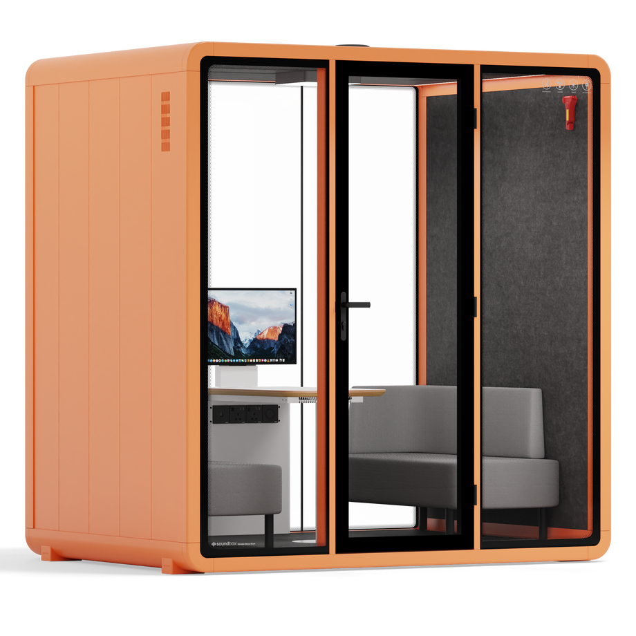 Quell+ - 4 persoons vergadercabineOrange / Dark Grey / Delux