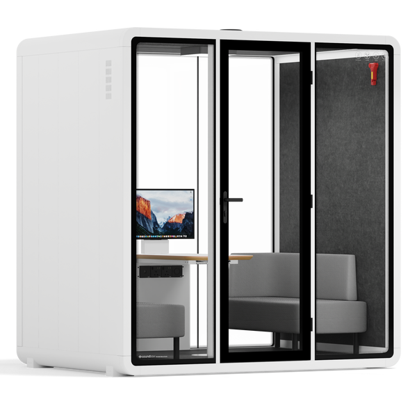 Quell+ - 4 persoons vergadercabineWhite / Dark Grey / Delux