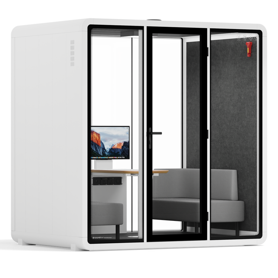 Quell+ - 4 persoons vergadercabineWhite / Dark Grey / Delux