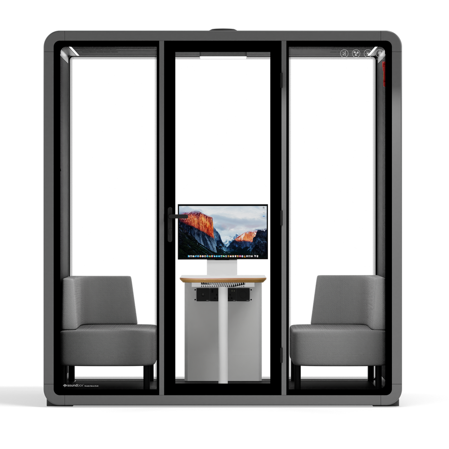 Quell+ - 4 persoons vergadercabineWooden / Dark Grey / Delux