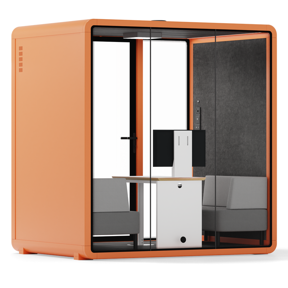 Quell+ - 4 persoons vergadercabineOrange / Dark Grey / Delux