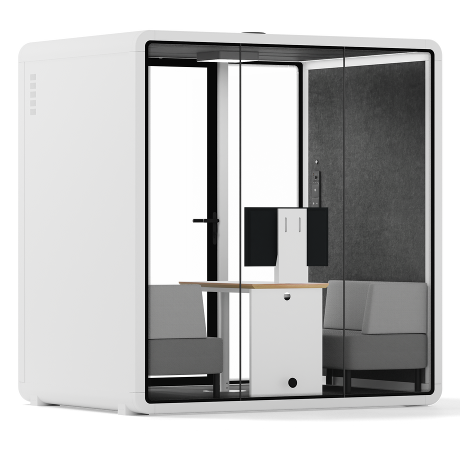 Quell+ - 4 persoons vergadercabineWhite / Dark Grey / Delux