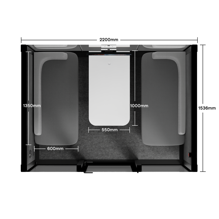 Quell+ - 4 persoons vergadercabineBlack / Dark Grey / Delux