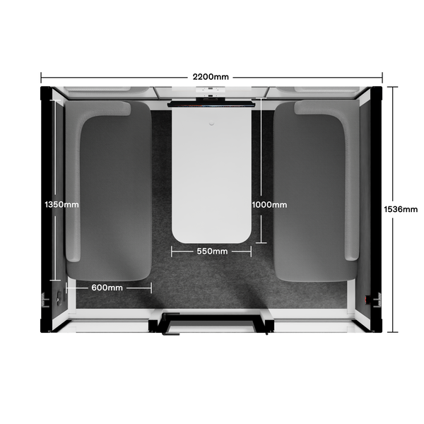Quell+ - 4 persoons vergadercabineWhite / Dark Grey / Delux