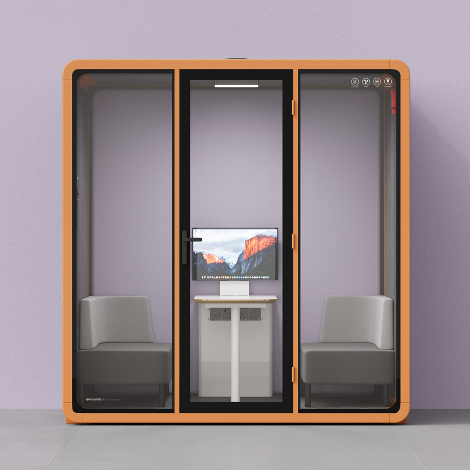 Quell+ - 4 persoons vergadercabineOrange / Dark Grey / Delux