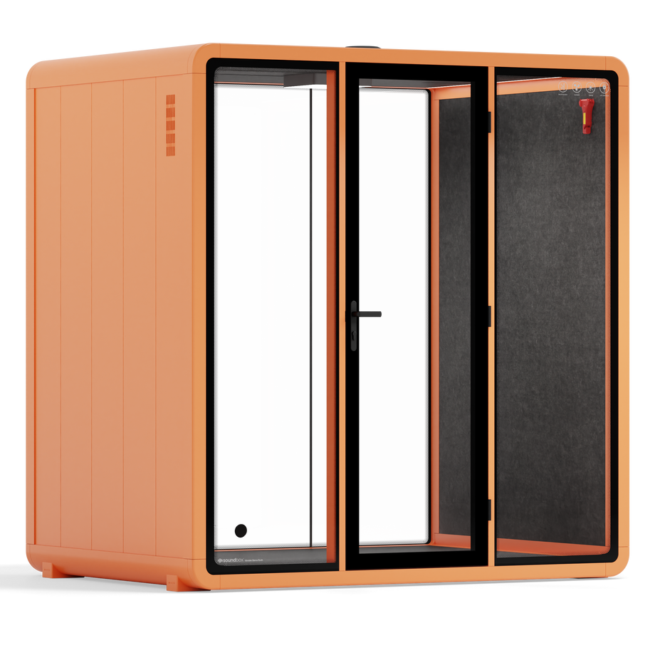 Quell+ - 4 persoons vergadercabineOrange / Dark Grey / No Furniture