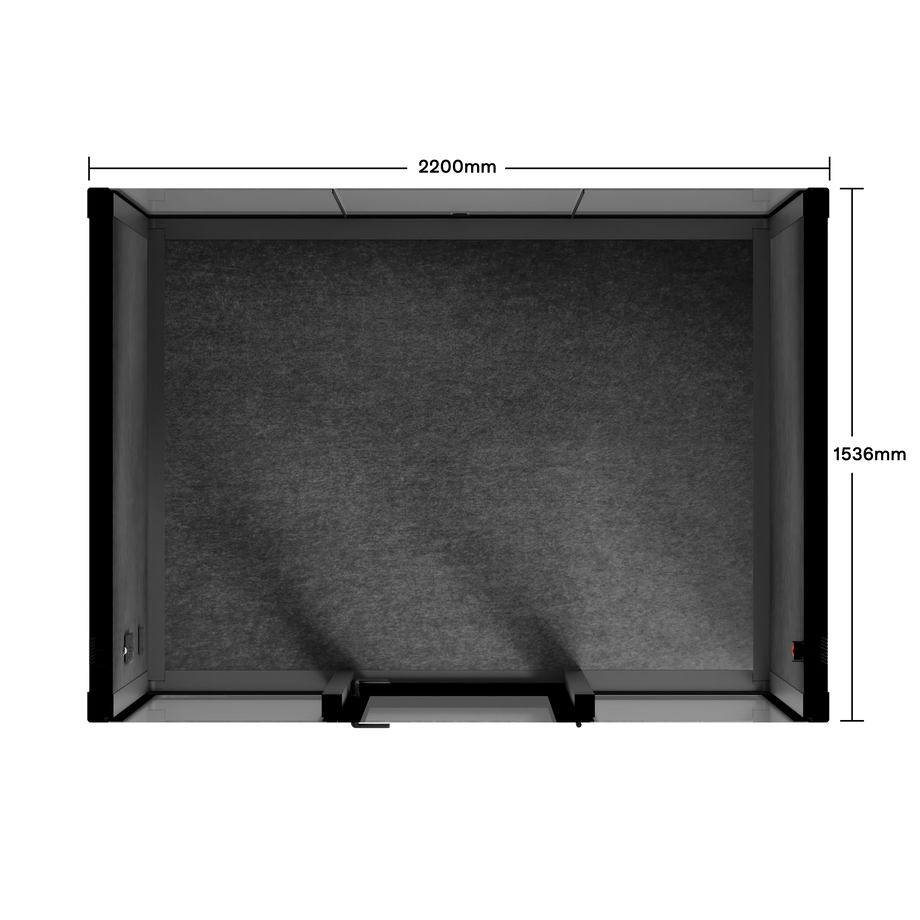 Quell+ - 4 persoons vergadercabineWooden / Dark Grey / No Furniture