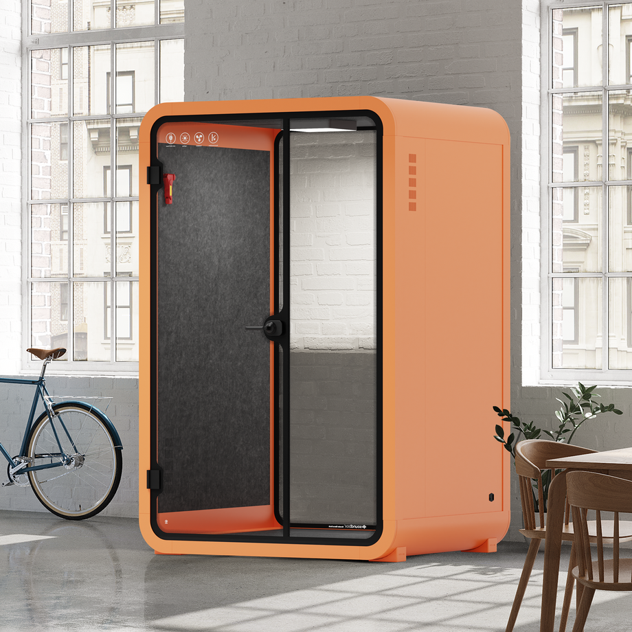 Office Phone Booth Quell - 2 personeOrange / Dark Gray / No Furniture