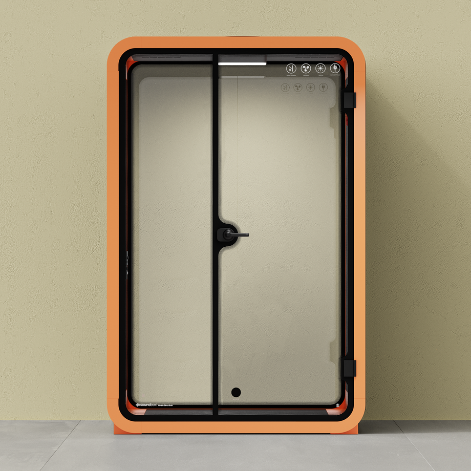 Office Phone Booth Quell - 2 personeOrange / Dark Gray / No Furniture