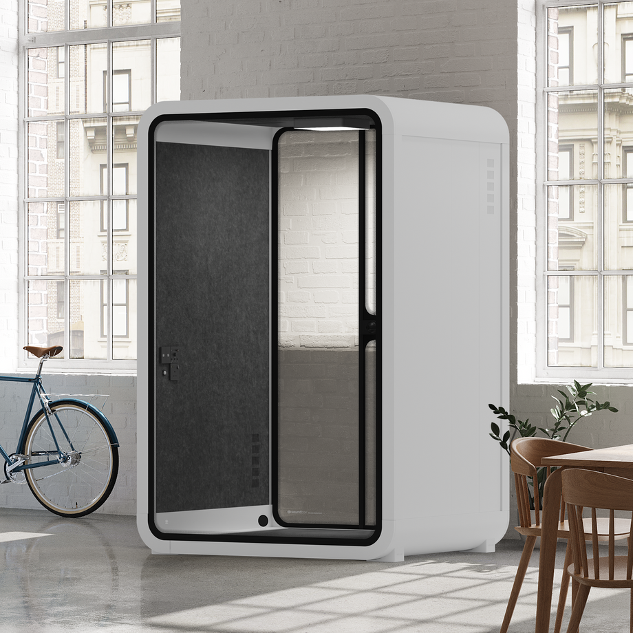 Office Phone Booth Quell - 2 personeWhite / Dark Gray / No Furniture
