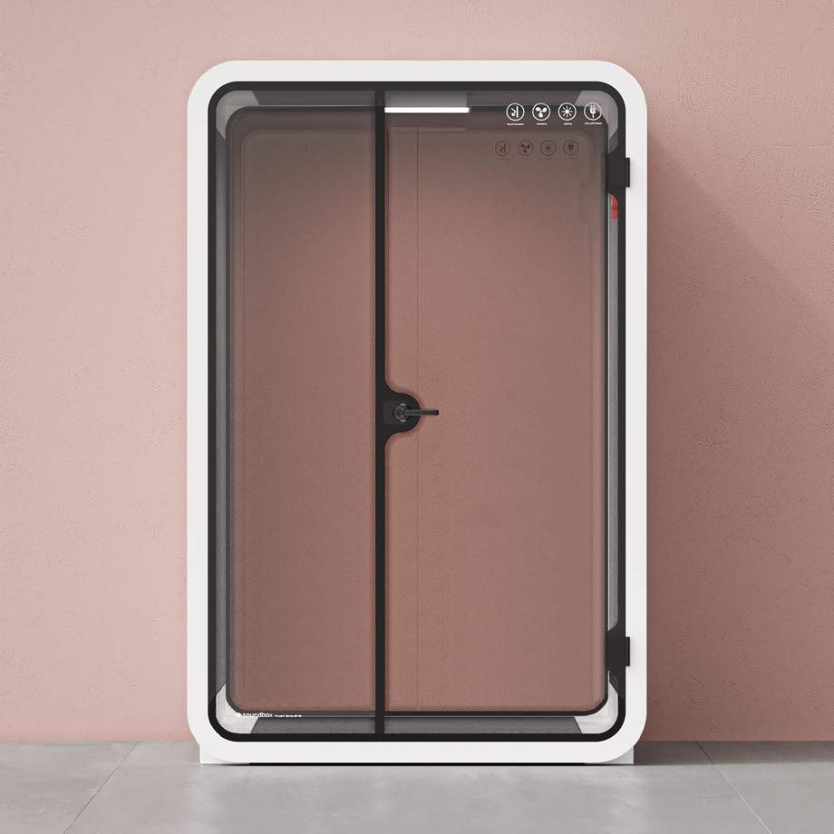 Office Phone Booth Quell - 2 personeWhite / Dark Gray / No Furniture