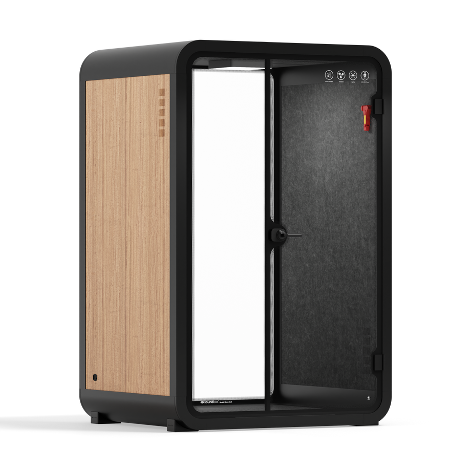 Office Phone Booth Quell - 2 personeWooden / Dark Gray / No Furniture