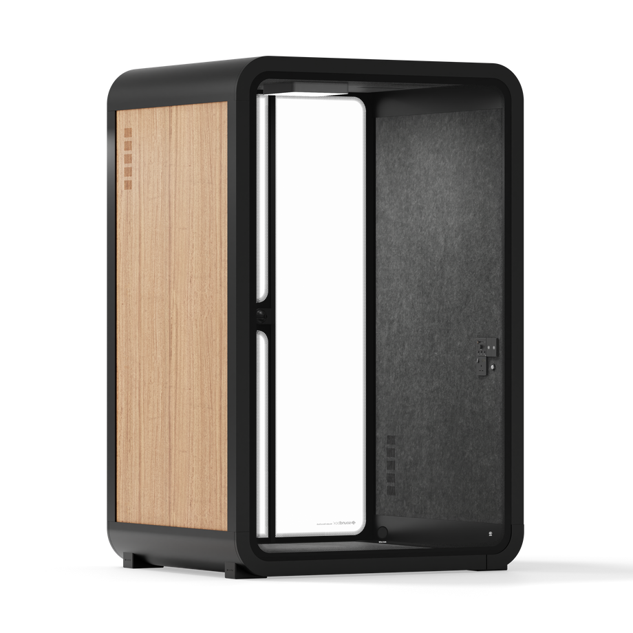 Office Phone Booth Quell - 2 personeWooden / Dark Gray / No Furniture