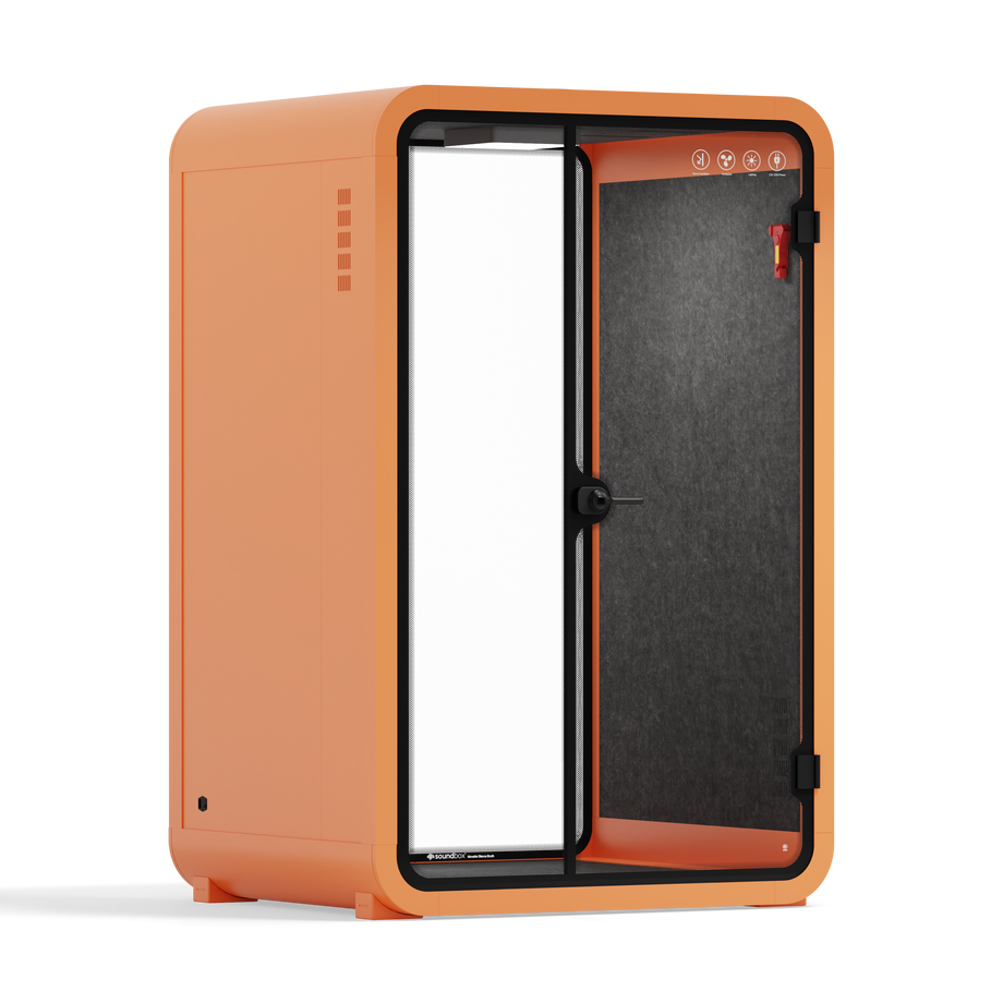 Office Phone Booth Quell - 2 personeOrange / Dark Gray / No Furniture