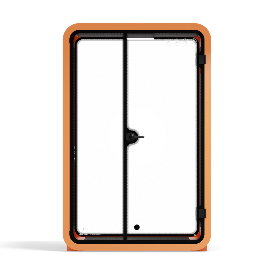 Office Phone Booth Quell - 2 personeOrange / Dark Gray / No Furniture