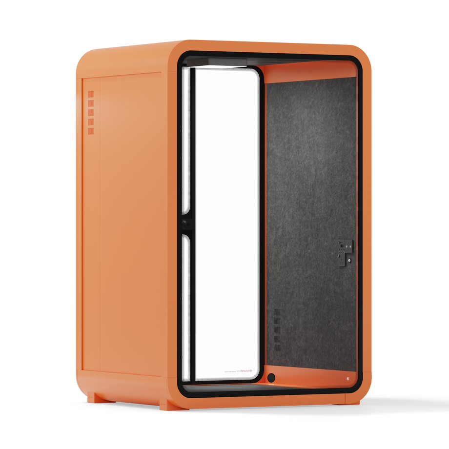 Office Phone Booth Quell - 2 personeOrange / Dark Gray / No Furniture