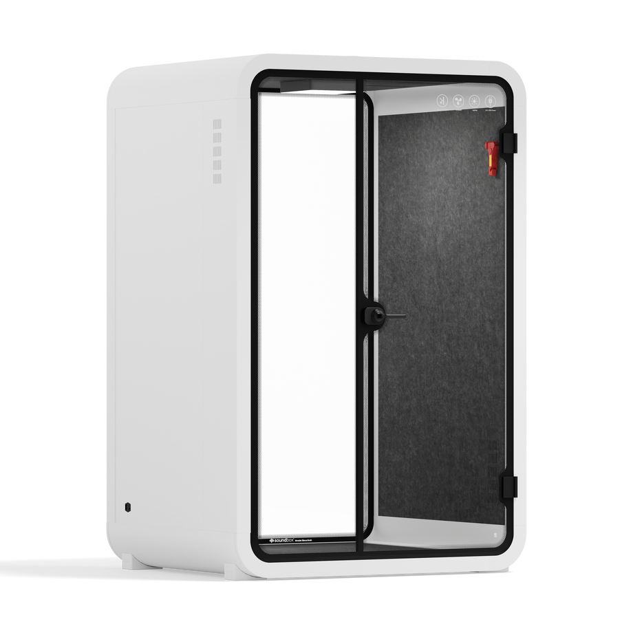 Office Phone Booth Quell - 2 personeWhite / Dark Gray / No Furniture