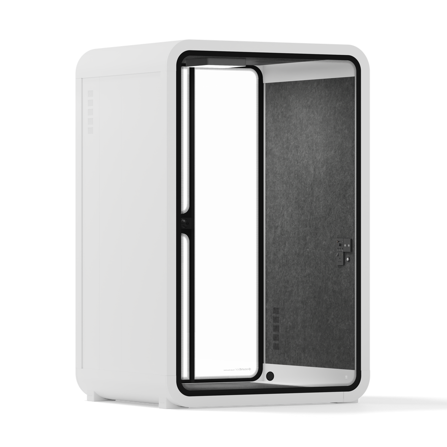 Office Phone Booth Quell - 2 personeWhite / Dark Gray / No Furniture
