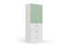 Moda Dual Office Filing Cabinet shown on a white background. This modern filing cabinet features a durable electrostatic powder-coated surface, ABS handles, damping buffer hinges, high-quality slide rails, and a front lock, providing secure, functional, and stylish storage for offices and collaborative workspaces.