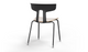 Okse Nord Stackable Chair on white background in black featuring a moulded PP-GF25 back, poplar plywood seat and powder-coated steel frame for durable, modern, space-efficient seating.
