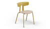 Okse Nord Stackable Chair on white background in ginger featuring a moulded PP-GF25 back, poplar plywood seat and powder-coated steel frame for durable, modern, space-efficient seating.