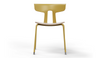 Okse Nord Stackable Chair on white background in ginger featuring a moulded PP-GF25 back, poplar plywood seat and powder-coated steel frame for durable, modern, space-efficient seating.