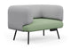 Omni Lounge Chair upholstered in Sunday OTE 100% polyester fabric featuring a high supportive backrest, enveloping sculpted side panels and a deep cushioned seat for ergonomic comfort. Shown in light grey and dusty teal, this contemporary lounge chair is designed for modern office lounges, reception areas and breakout rooms.  Omni offers stylish commercial seating with durable upholstery and a refined modular design.