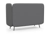 Omni Acoustic Lounge Sofa upholstered in Sunday OTE 100% polyester fabric featuring high acoustic side panels, a supportive backrest and an integrated central table. Shown in dark grey, light grey and dusty teal. This contemporary acoustic sofa is designed for open-plan offices, co-working spaces, reception areas, breakout zones, libraries and education environments, creating a semi-private seating area that supports focused work, informal meetings, video calls and collaborative workplace discussions.