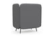 Omni Acoustic Lounge Chair upholstered in Sunday OTE 100% polyester fabric featuring high acoustic side panels, a supportive high backrest, a dee[ cushioned seat designed to enhance comfort and reduce surrounding noise. Shown in dark grey, light grey and dusty teal. This acoustic chair is ideal for open-plan offices, breakout areas, reception spaces and co-working environments, creating a private seating zone for focused work, phone calls and quiet workplace collaboration.