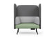 Omni Acoustic Lounge Chair upholstered in Sunday OTE 100% polyester fabric featuring high acoustic side panels, a supportive high backrest, a dee[ cushioned seat designed to enhance comfort and reduce surrounding noise. Shown in dark grey, light grey and dusty teal. This acoustic chair is ideal for open-plan offices, breakout areas, reception spaces and co-working environments, creating a private seating zone for focused work, phone calls and quiet workplace collaboration.