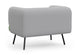 Omni Lounge Chair upholstered in Sunday OTE 100% polyester fabric featuring a high supportive backrest, enveloping sculpted side panels and a deep cushioned seat for ergonomic comfort. Shown in light grey and dusty teal, this contemporary lounge chair is designed for modern office lounges, reception areas and breakout rooms.  Omni offers stylish commercial seating with durable upholstery and a refined modular design.