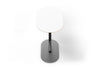 Omni C-Shaped Side Table for modern offices and lounge spaces, featuring a space-saving design with a durable white laminate tabletop on marine plywood and a matte black powder-coated metal frame. Ideal as a laptop side table, sofa table or compact workspace surface, it slides easily alongside seating to provide flexible, everyday functionality in contemporary work and breakout environments. 