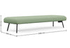 The Omni Collaborative Soft Seating Bench dimensions image for office lounge seating, showing width 2000mm, depth 690mm and height 410mm. Large upholstered bench for reception bench for reception areas, breakout spaces and open-plan offices designed for shared seating and flexible workplace environments. 