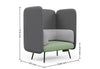 Omni High-Back Acoustic Chair dimensions image for office lounge seating, showing width 1049mm, depth 745mm and height 1216mm. High-back upholstered lounge chair with acoustic privacy design for open-plan offices, breakout areas and focused workspaces.