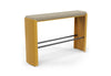 The Palma Long Counter Bench shown on a white background. This contemporary counter-height bench features a strong welded steel frame wrapped in high-resilience moulded foam and upholstered in durable linen fabric. Designed for ergonomic comfort and lasting style, it suits bar-height tables and collaborative or hospitality spaces with a refined modern aesthetic.
