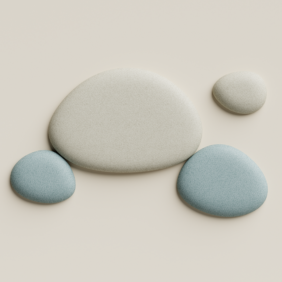 Folio Pebble - Acoustic Ceiling Panels SetBeige /  Teal