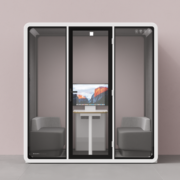 Quell+ - 6 Person Meeting BoothWhite / Dark Grey / Furniture Set 1